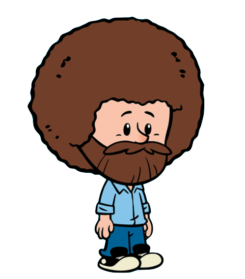 Bob Ross cartoon